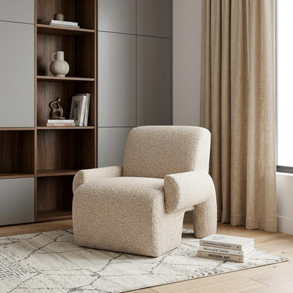 32" Beige Upholstered Arm Chair