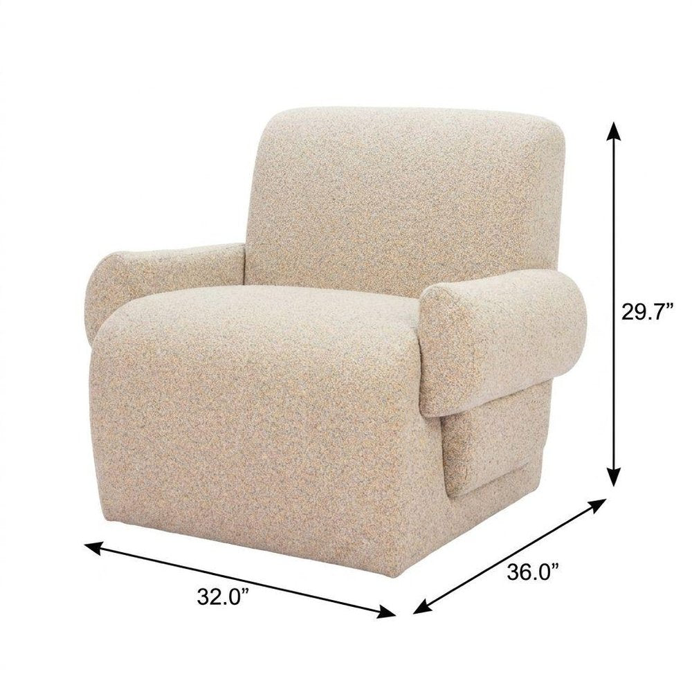 32" Beige Upholstered Arm Chair