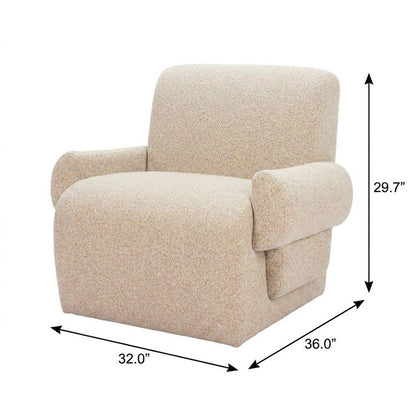 32" Beige Upholstered Arm Chair