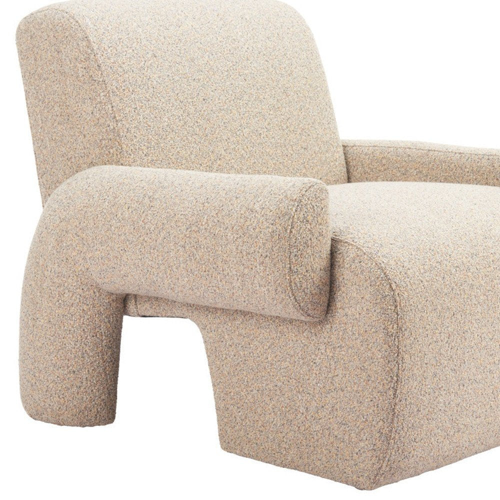 32" Beige Upholstered Arm Chair