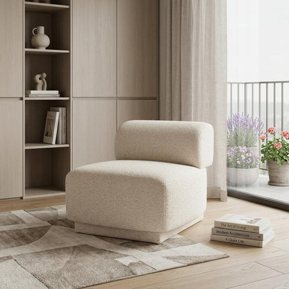 34" Beige Upholstered Side Chair
