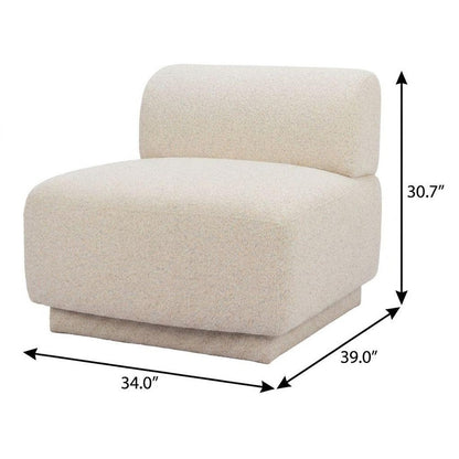 34" Beige Upholstered Side Chair