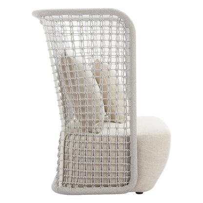37" Beige and Black Fabric Side Chair