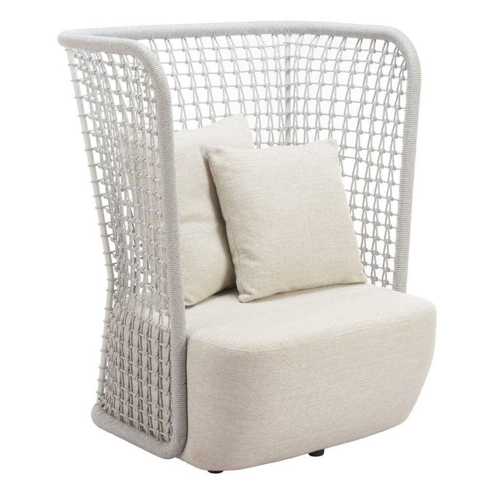 37" Beige and Black Fabric Side Chair