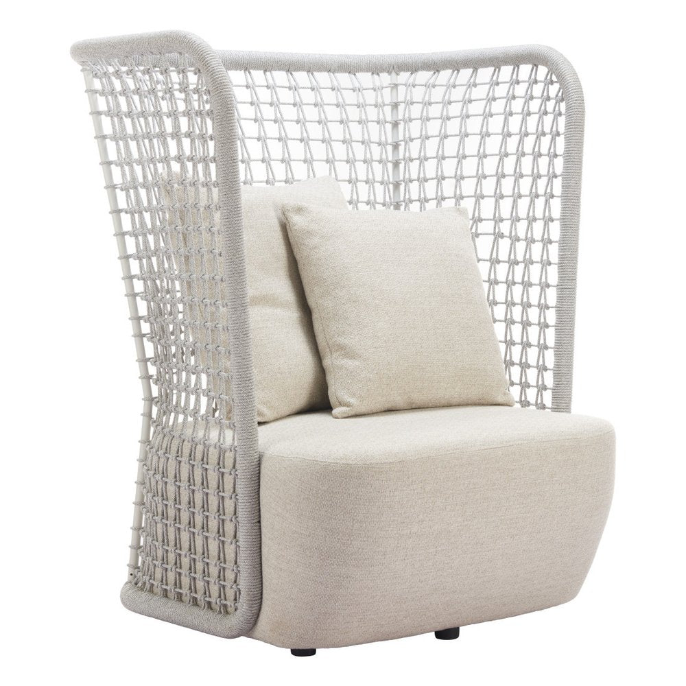 37" Beige and Black Fabric Side Chair
