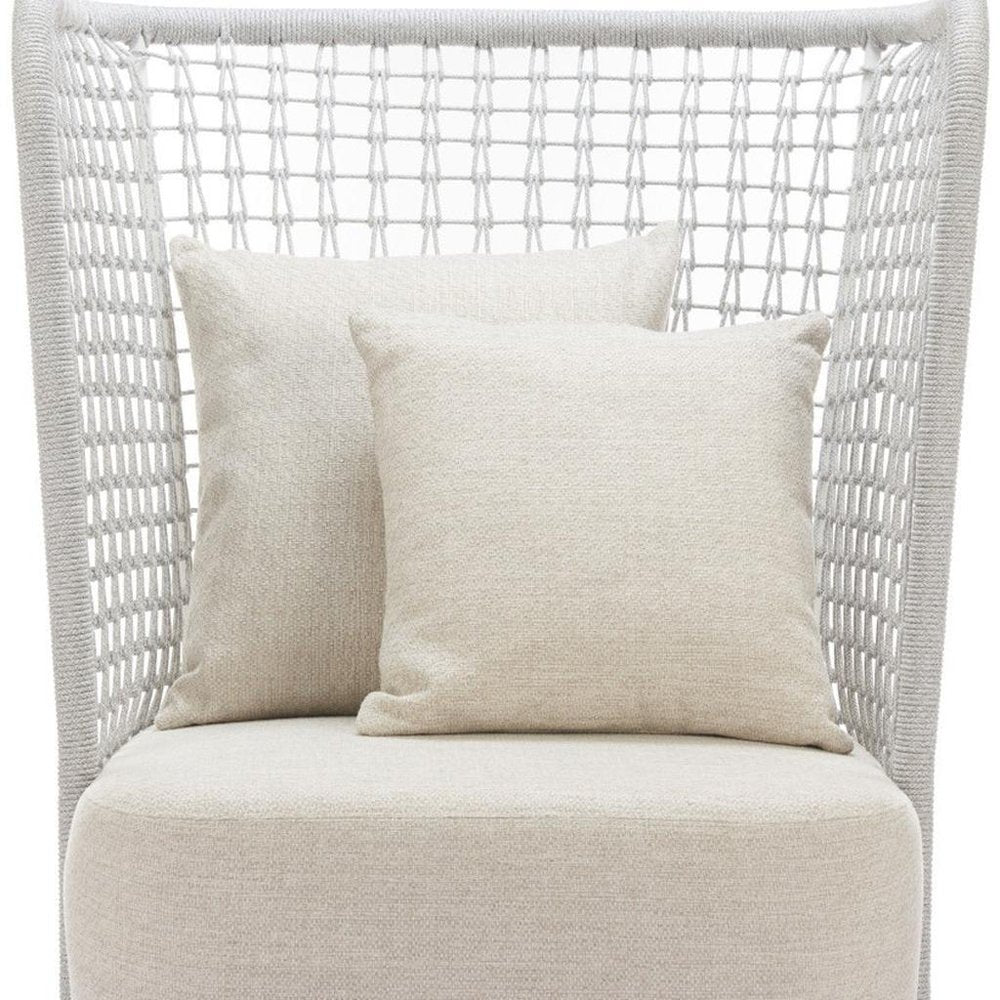 37" Beige and Black Fabric Side Chair