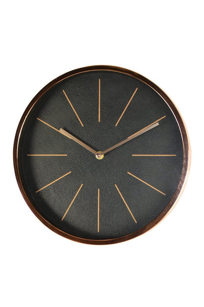 12" Black And Rose Gold Heavy Duty Plastic Silent Analog Round Wall Clock