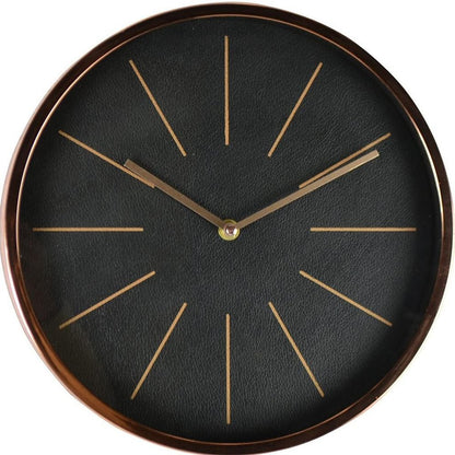 12" Black And Rose Gold Heavy Duty Plastic Silent Analog Round Wall Clock