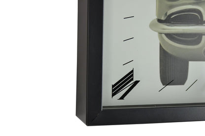 23" Black Silver And White Metal Silent Analog Exposed Gear Wall Clock
