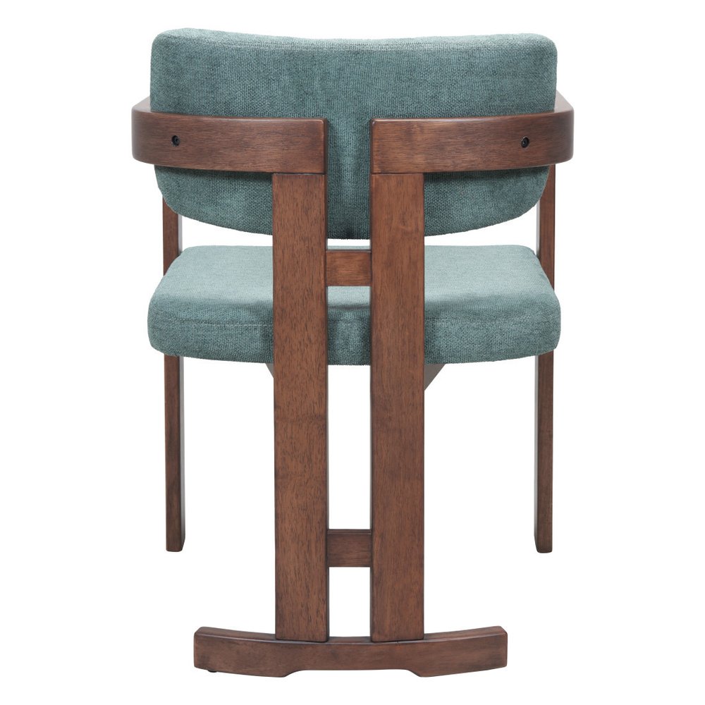 Gray and Brown Upholstery Open Back Dining Arm Chair