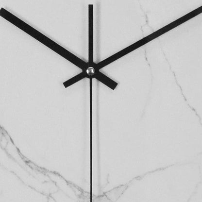 16" White And Black Heavy Duty Plastic Silent Analog Marble Round Wall Clock