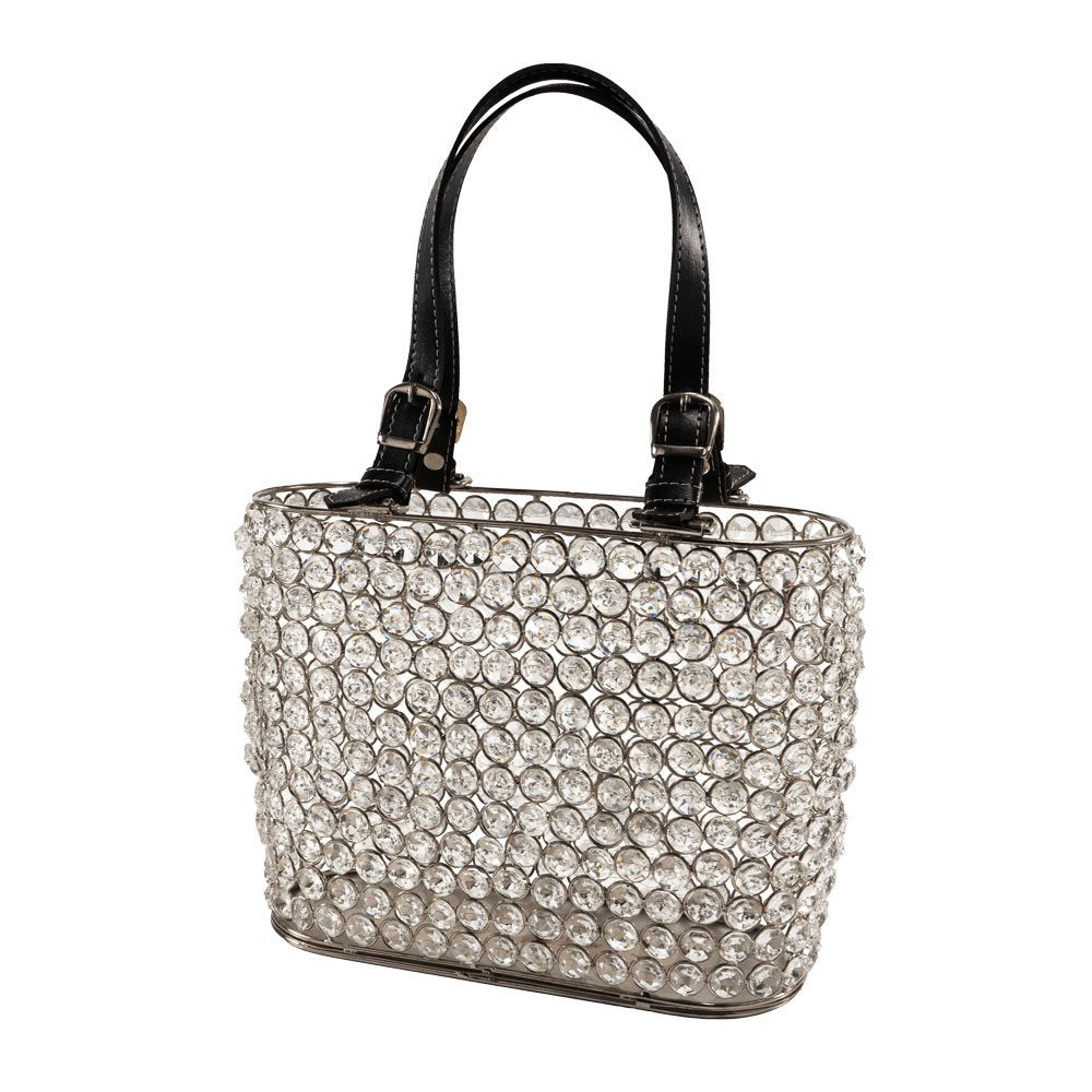 11" Clear And Gold Crystals And Metal Magazine Holder