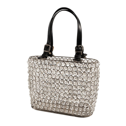 11" Clear And Gold Crystals And Metal Magazine Holder