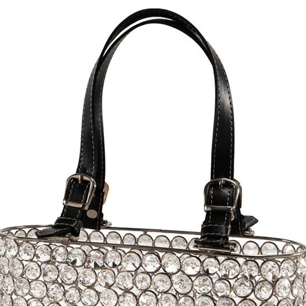 11" Clear And Gold Crystals And Metal Magazine Holder