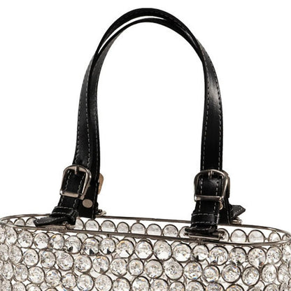 11" Clear And Gold Crystals And Metal Magazine Holder