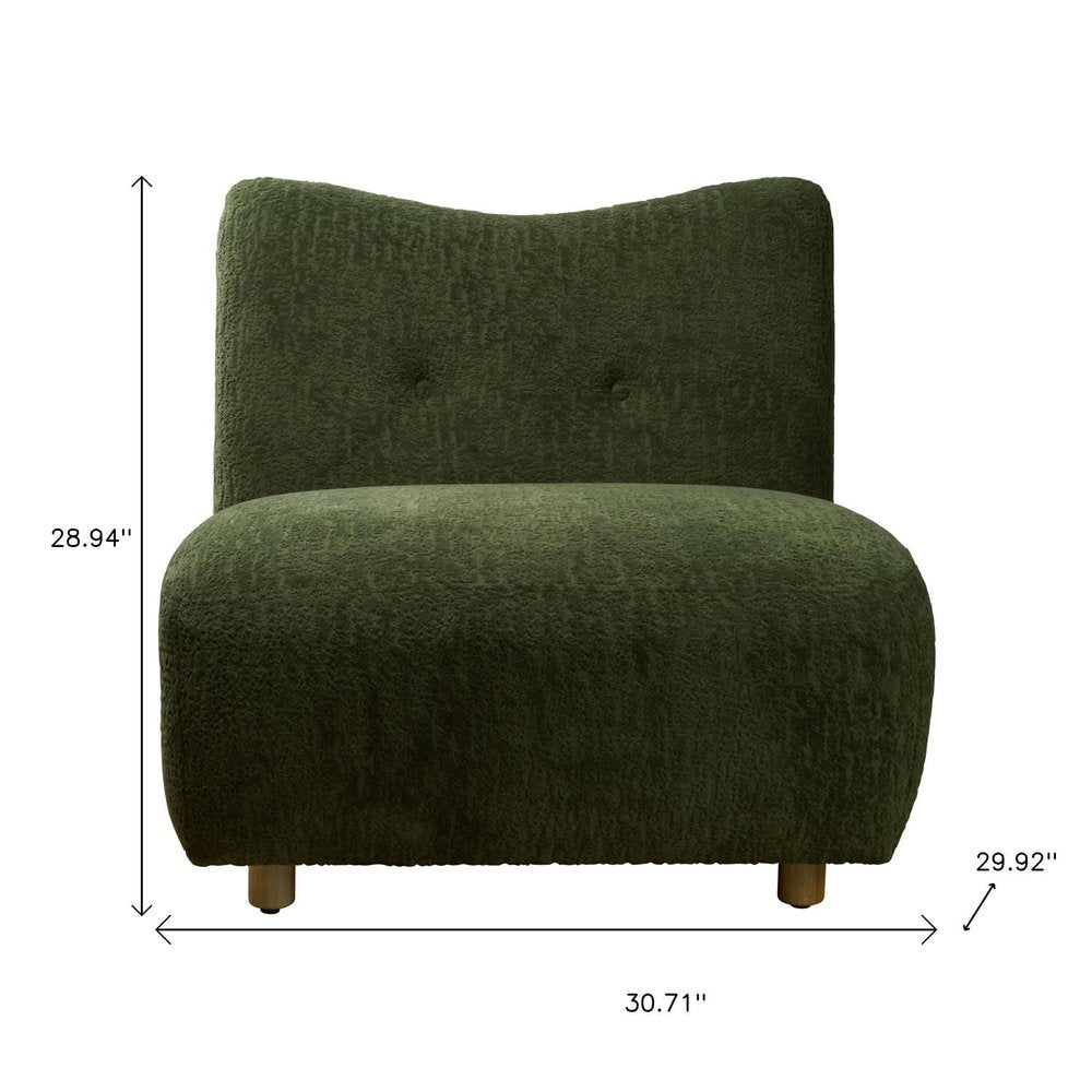 31" Green and Natural Fabric Side Chair