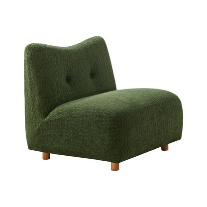 31" Green and Natural Fabric Side Chair