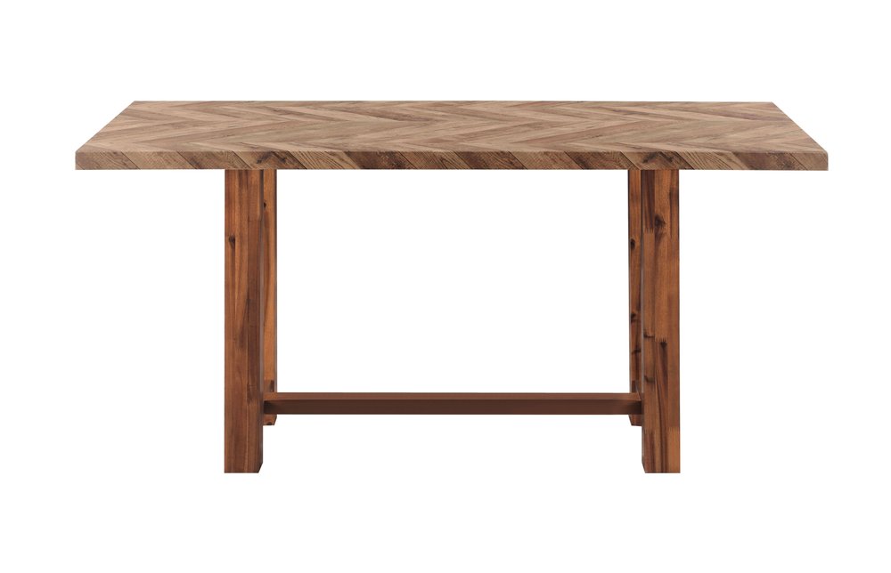 71" Brown Solid Wood Rectangular Bar Table