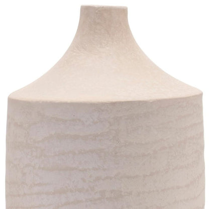 18" Beige Recycled Paper Cylinder Jug Floor Vase