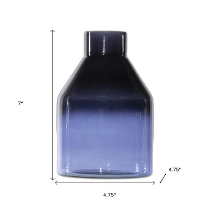 7" Blue Ombre Glass Cylinder Table Vase