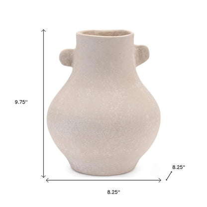 10" Beige Recycled Paper Round Urn