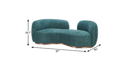 87" Teal Blue Sofa With Legs