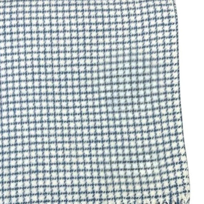 50" X 67" Cream And Denim Blue Cotton Blend Woven Plaid Throw Blanket with Fringe