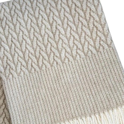 55" X 70" Cinnamon Cotton Blend Woven Plush Throw Blanket with Fringe