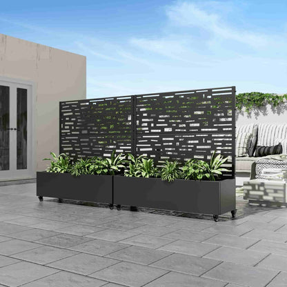 47" X 47" Black Metal Rectangular Planter Box