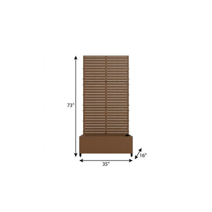73" X 35" Brown Metal Rectangular Planter Box