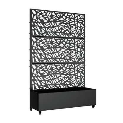 72" X 47" Black Metal Rectangular Planter Box