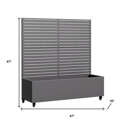 47" X 47" Gray Metal Rectangular Planter Box