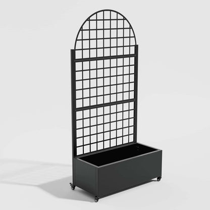 73" X 35" Black Metal Rectangular Planter Box
