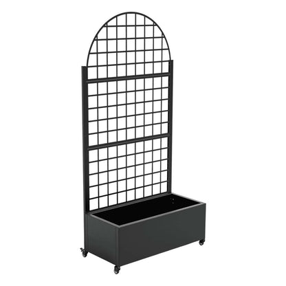 73" X 35" Black Metal Rectangular Planter Box