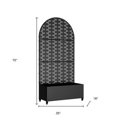 72" X 35" Black Metal Rectangular Planter Box