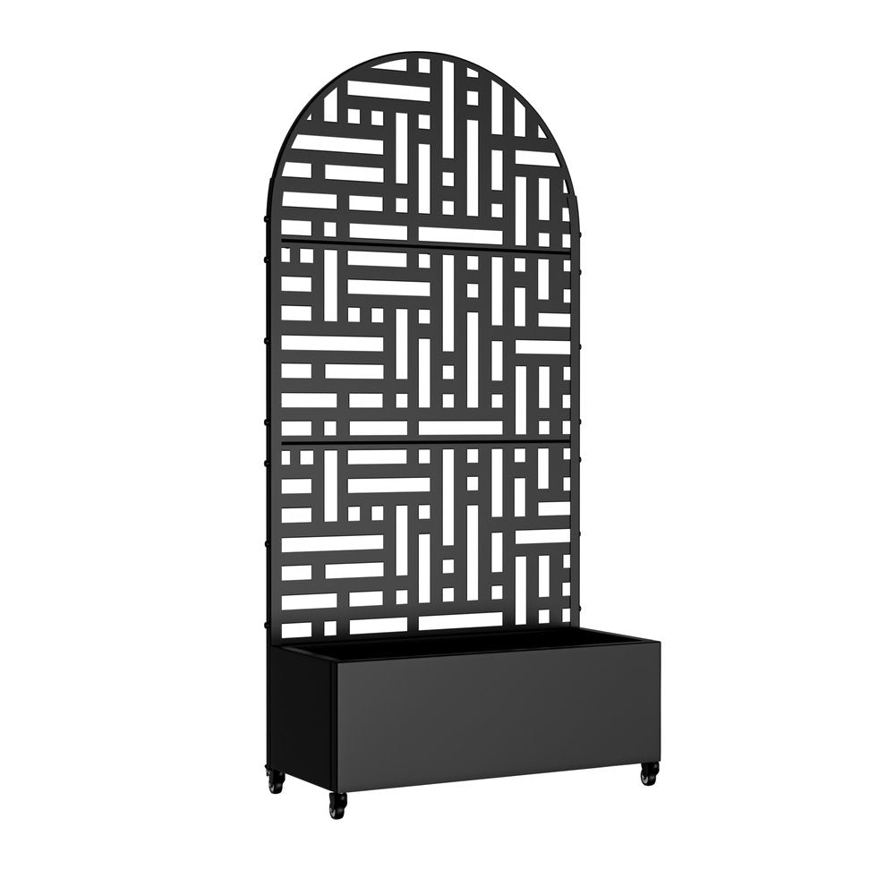 72" X 35" Black Metal Rectangular Planter Box