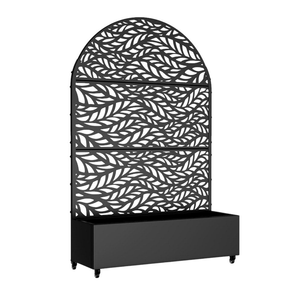 72" X 47" Black Metal Rectangular Planter Box