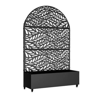72" X 47" Black Metal Rectangular Planter Box