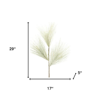 Set of Six 29" Green And White Artificial Pine Tree