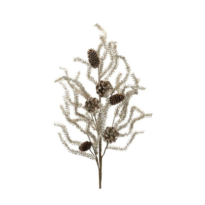 Set of Six 12" Silver And Brown Artificial Pine