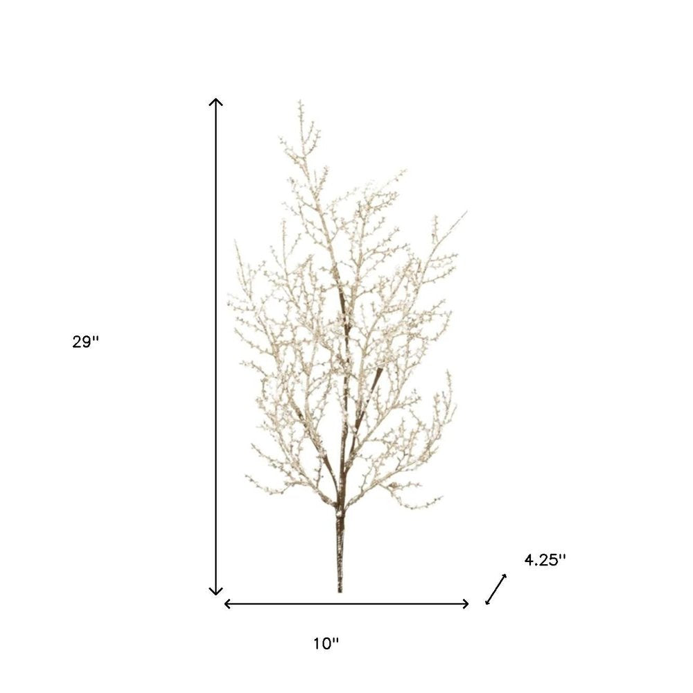 Set of Six 10" Silver And Champagne Artificial Pine