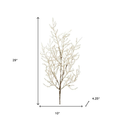 Set of Six 10" Silver And Champagne Artificial Pine