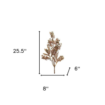 Set of Six 8" Mauve Brown And Yellow Artificial