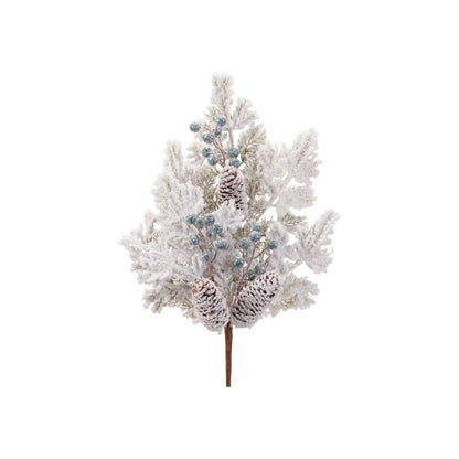 Set of Six 10" White Green And Brown Artificial Pine