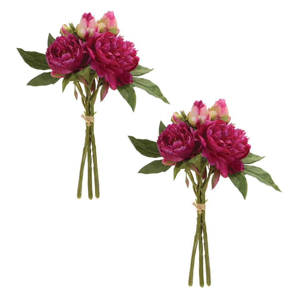 Set of Two 6" Pink Blush And Green Artificial Flowering Tree