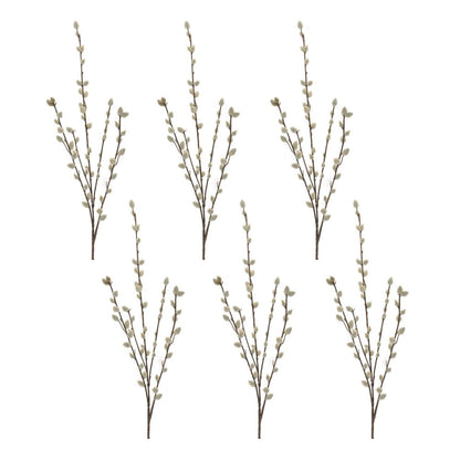 Set of Six 31" White And Brown Artificial