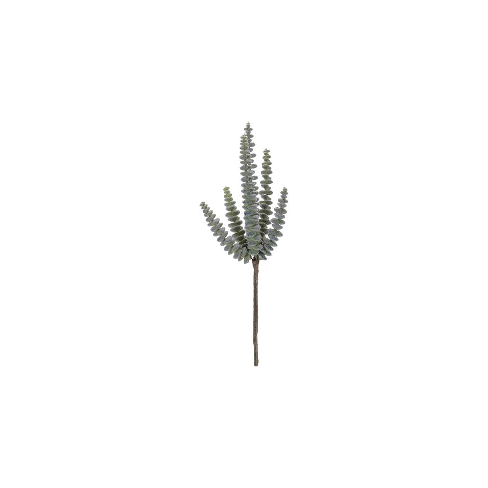 Set of Six 11" Green And Brown Artificial Succulent