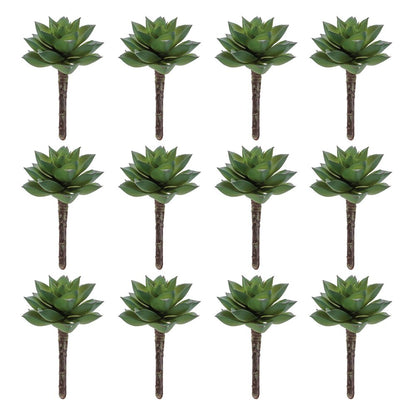12 4" Green And Brown Artificial Succulent