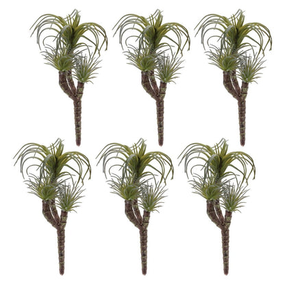 Set of Six 3" Green And Brown Artificial Succulent Tree