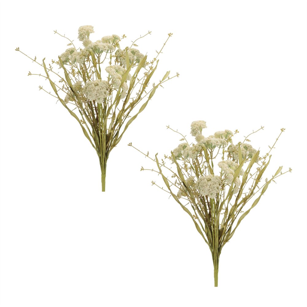 Set of two 18" White Artificial Plant in a No